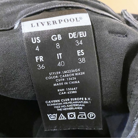 Liverpool | Penny Jeans in Carbon Wash Skinny Fit w/ Ankle Zippers Sz.4 - Picture 12 of 13